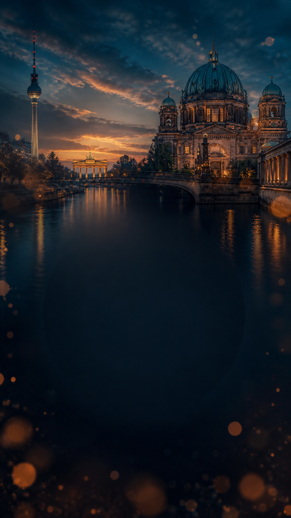 Berlin skyline at dusk